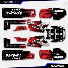 Factory EFX Red Savage Camo Racing Fender Graphics Kit fits Yamaha Banshee 350 Twin