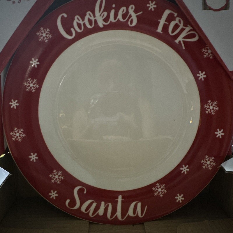 Holiday Style Cookies for Santa Plate and Cup for Milk