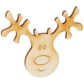 Derwent Laser Crafts Pack of 10 Wooden Reindeer Heads Christmas Craft Shape Decorations