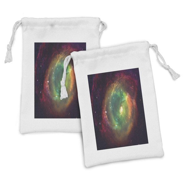 Lunarable Outer Space Fabric Pouch Set of 2, Horizontal Dusty