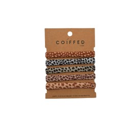 Coiffed + Co. Stacked Hair Ties (Color: Cheetah) 5 Count, Hair Ties for Women, No Damage Hair Elastics, Hair Bands, Ponytail Holders, Ties for Thick and Thin Hair, Holiday Gift