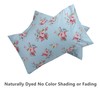 2 Pack Queen Floral Bed Pillow Pillowcases, 100% Cotton Blue