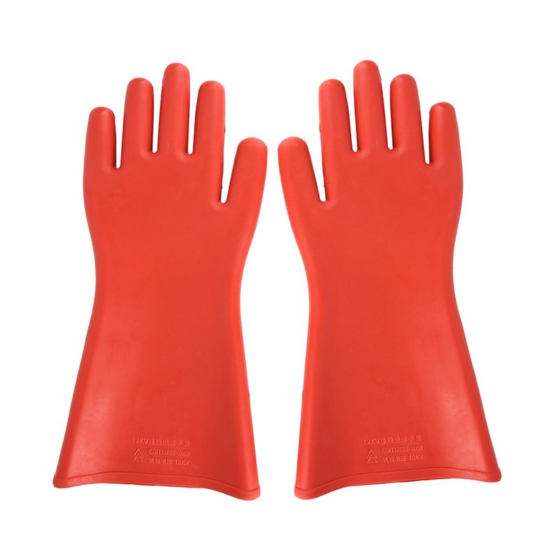 12KV High Voltage Proof Rubber Insulated Gloves Waterproof Safety Electrical