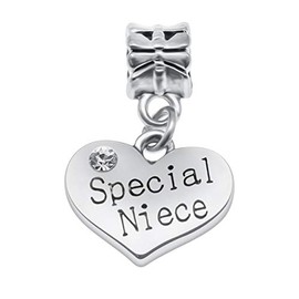 Message Pendant Charms for Charm Bracelets - 28 Message Options to Choose from Women's Girls Jewellery (Special Niece)