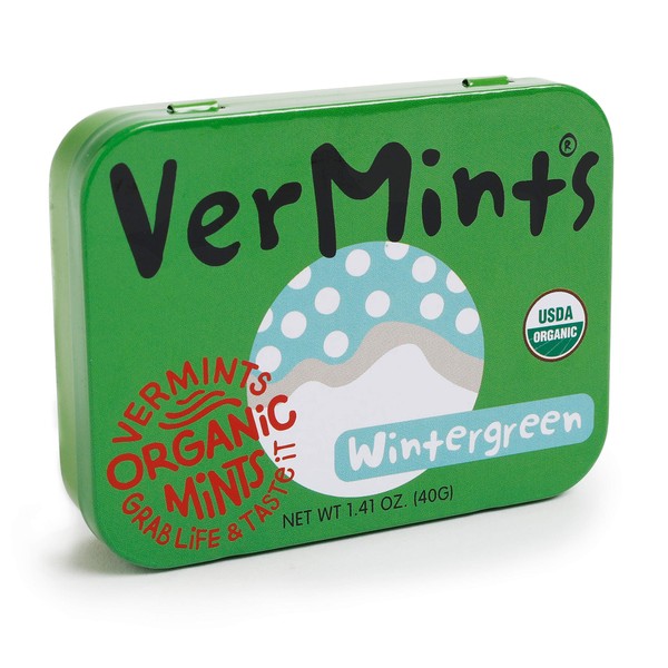 Vermints Wintergreen Mints Organic Quality (40g) - Organic Mint Pastilles - Root Beer Flavour