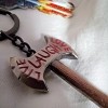 KindaCoolThings Metal Battle Axe Satirical Keychain / Pendant Live, Laugh,