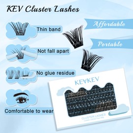 Lash Clusters 144 Pcs Cluster Lashes Eyelash Clusters DIY Cluster Eyelash Extensions Individual Lashes Soft and Comfortable (Cirrus,D-18)