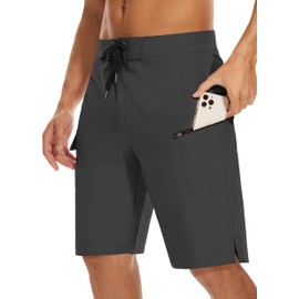 MIVEI 22" Men's Board Shorts Swimwear No Mesh Lining - Long Swim Trunks Surf Shorts Bathing Suit with Zipper Pocket UPF50+