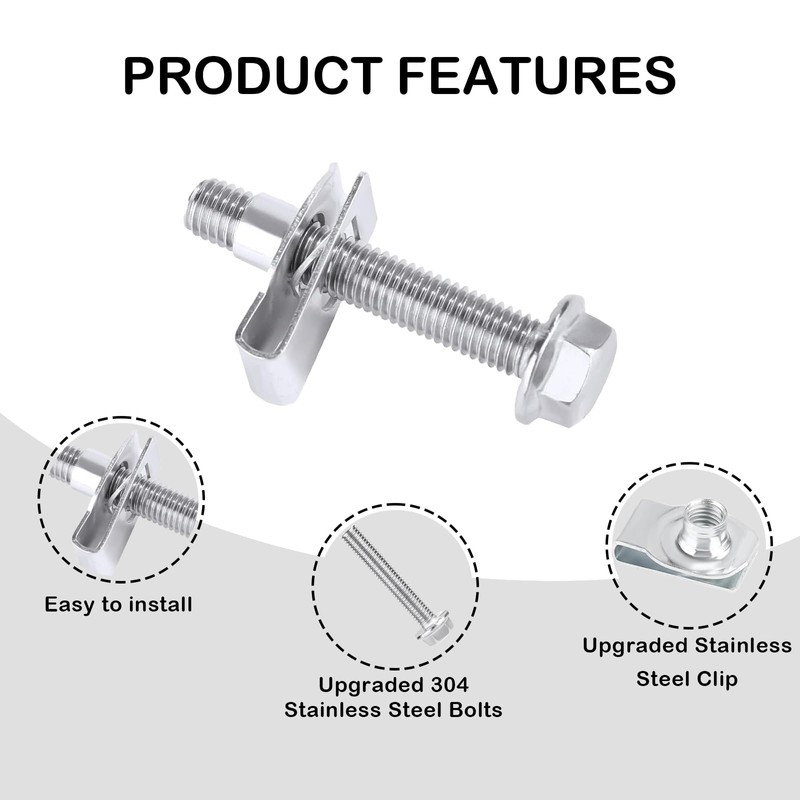 Fuel Tank Strap Bolts, 304 Stainless Steel Tank Strap Hardware