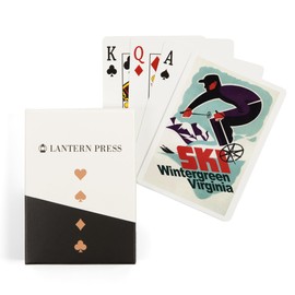 Wintergreen, Virginia, Vintage Skier (52 Playing Cards, Poker Size Card Deck with Jokers)