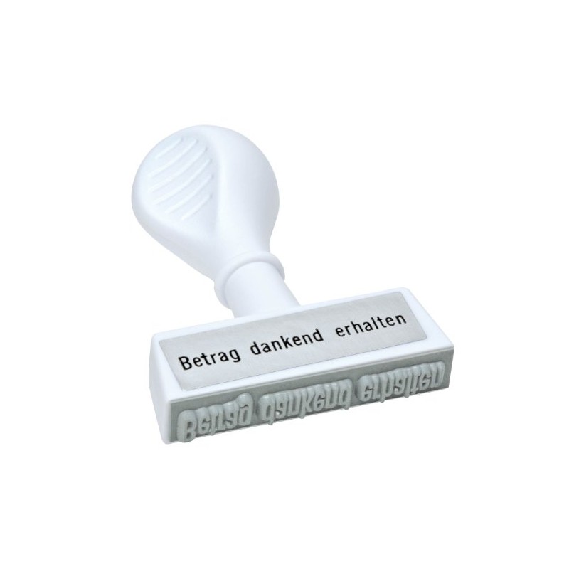 Wedo 1937 Stock Text Stamp BETRAG DANKEND ERHALTEN, Plastic, Print