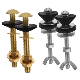 Tofficu 4pcs Toilet Tank to Bowl Gaskets Repair Kit Heavy Duty Stainless Steel Bolts with Rubber Washers for Secure Toilet Fastening Fits Multiple Tank Models