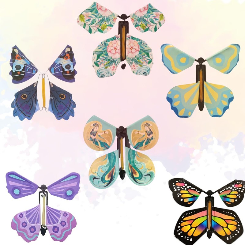 VERALY.MX 15 Mariposas Voladoras Mágicas Regalo Libro Tarjetas Liga Elastica