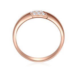 Rafaela Donata Women's Ring 925 Sterling Silver Rose Gold-Plated with White Zirconia - Silver Ring Rose Gold Band Ring, 54, Silver, Cubic Zirconia