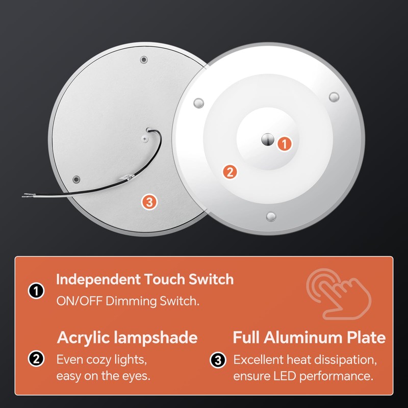 Obeaming 7.3 Inch 12 Volt LED Ceiling Dome Light, 720LM