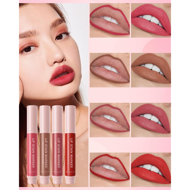 Lestpola Lip Stain Marker Pen-1Pcs Nude Brown Hydrating Lip Stain