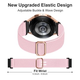 Lerobo Elastic Bands Compatible with Galaxy Watch 6/5/4 40mm 44mm,for Galaxy Watch 5 Pro Band 45mm/for Galaxy Watch Classic 6 & 4 Band/Active 2,3 Pack 20mm Soft Adjustable Nylon Breathable Sport Band