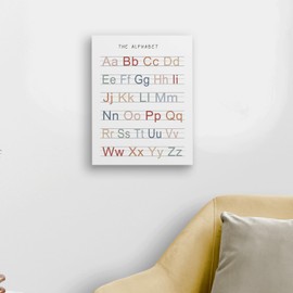 Numbers and Alphabet Educational Typology Framed Canvas Wall Art Decor 11×14 inch, Colorful Early Learning Print Painting Artwork Home Art Decoration For Home Bedroom Nursery Playroom