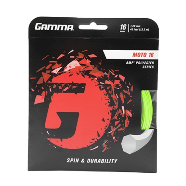 Gamma AMP Moto 16g Black Polyester Tennis Racquet String (2