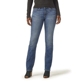 Riders by Lee Indigo womens Midrise Straight Leg Jeans, Titanic, 16 US