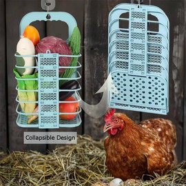 Ouliget Foldable Horse Ivestock Feeder,Wall Mount Hay Rack,Fowl Feeder Veggie Fruit Basket,Hay Feeder for Goats Sheep for Slow Feeding,18.1x6.3x9.8 inch