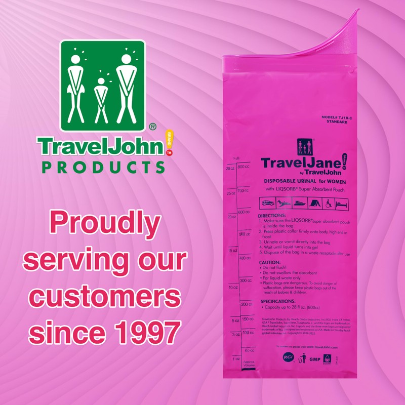 TravelJane Disposable Urinal for All Genders, Adults, and Children (6