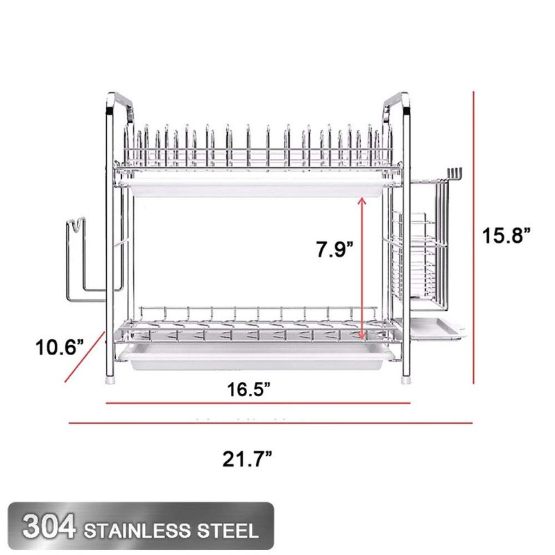 Dish Drying Rack Kitchen Organizer with Off Ground Easy Remove