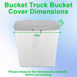 Bucket Truck Cover, Heavy Duty 600D Oxford Cloth Waterproof Folding Bucket Truck Covers The Added Elastic Safety Leash D-Ring Hook Universal Cover for 1-2 Man Bucket Trucks (Gray, 28”x45”)