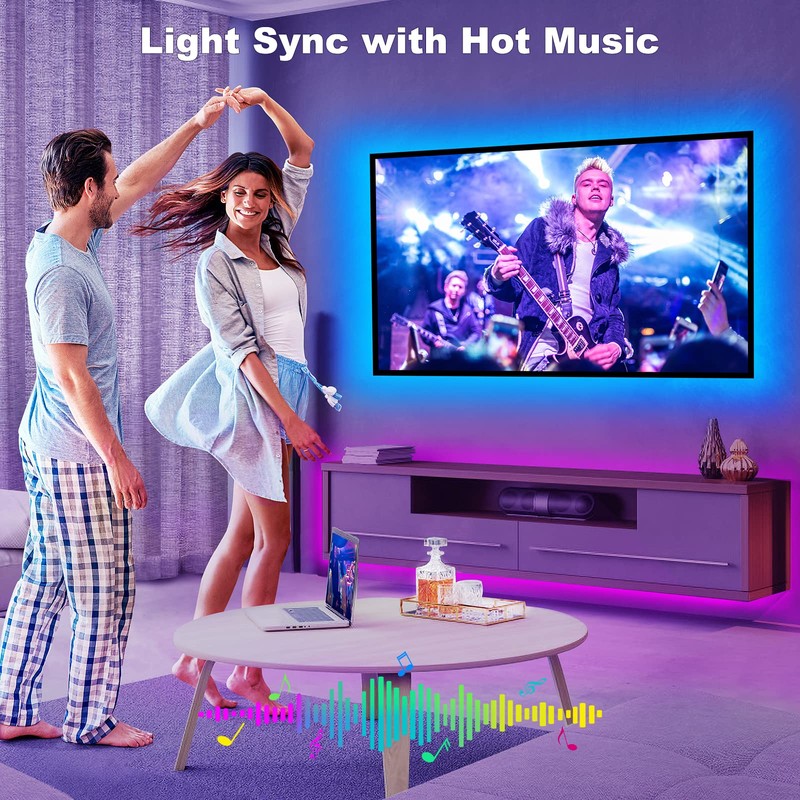 Tatazone Bluetooth RGBWW LED Lights for 60-65 Inch TV with
