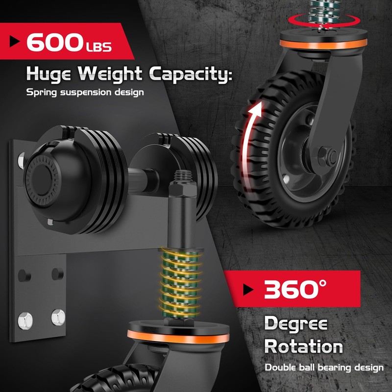 6 Inch Heavy Duty Fence Gate Wheel - 500lb Capacity