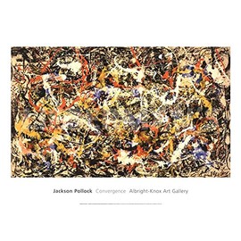 Convergence Art Poster Print by Jackson Pollock, American Abstract Expressionist (Overall Size: 40x28) (Image Size: 36.5x21.75)