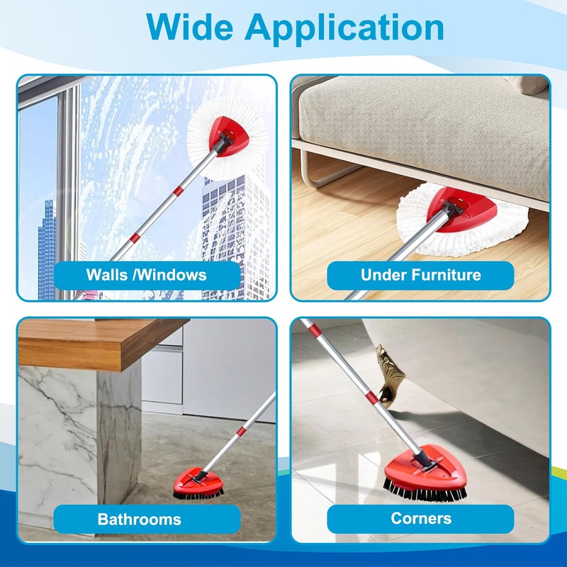 Spin Mop Head and Brush Replacement Compatible for O Cedar