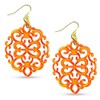 ZENZII Modern Damask Pattern Resin Earring (Bright Orange)