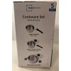 Mainstays 5 Piece Cookware Set Stainless Steel 2 Saucepans, 1