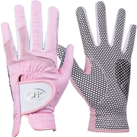 GH - Guantes de golf de piel para mujer, un par, color rosa