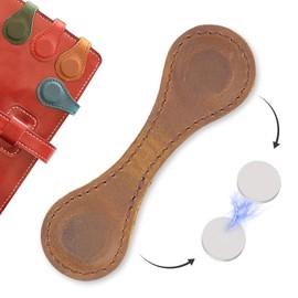 Heatunk Vintage Magnetic Leather Bookmarks - Set of 2: Perfect Gifts for Students, Teachers, and Book Lovers - Brown+Yellow