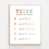 The Power of Thoughtful Words: Think Before You Speak Sign