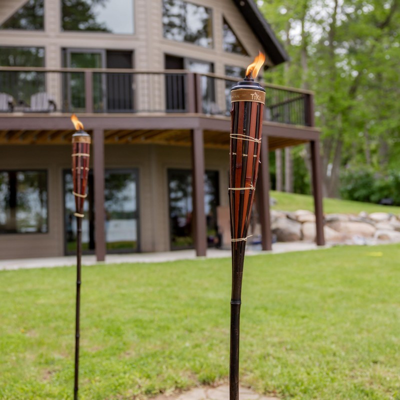 TIKI 60-Inch Bamboo Torches (4-Pack) – Natural Outdoor Torches with