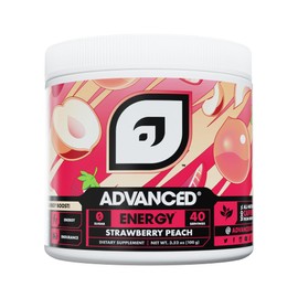 Advanced Energy - Energy Boosting Formula with Electrolytes for Hydration - L-Theanine to Combat Jitters - Sugar Free & Keto Friendly - No Maltodextrin (40 Servings) (Strawberry Peach)