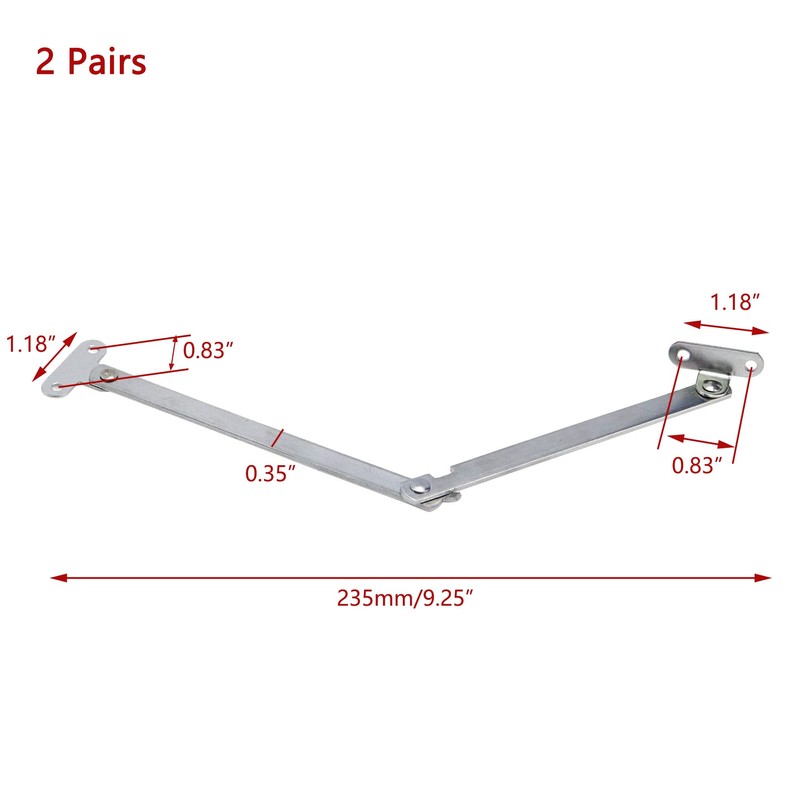 KUMGROT 2 Pairs Folding Lid Support Hinge 10 inch Furniture