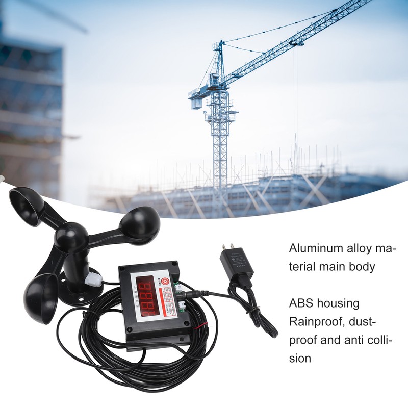 3 Fan Blades Tower Crane Intelligent Alarm Anemometer High Accuracy