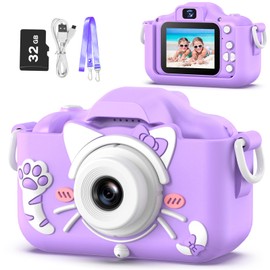 goopow Kids Camera Toys for 3-8 Years Old Boys and Girl, Kids Digital Video Camera for Children with Shockproof Soft Cover, Best Christmas Birthday Gifts for Boys Girls - 32GB SD Card Included