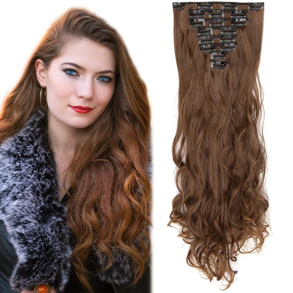 Clip-In Hair Extensions, 8 Wefts, Wavy Like Real Hair