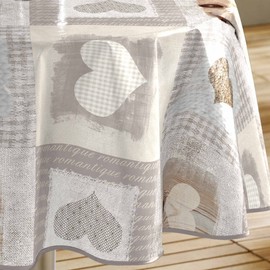 Décor Line Cosy Herzen Tischdecke, PVC, ohne, diamètre 160 cm