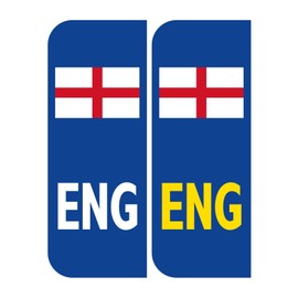 2 ENG England Flag badge Car REFLECTIVE Number Plate Vinyl Stickers, Brexit Alternative Badge