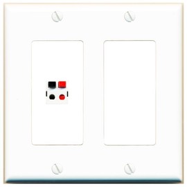 RiteAV Speaker 2 Gang Wall Plate with Blank Insert Right [White]
