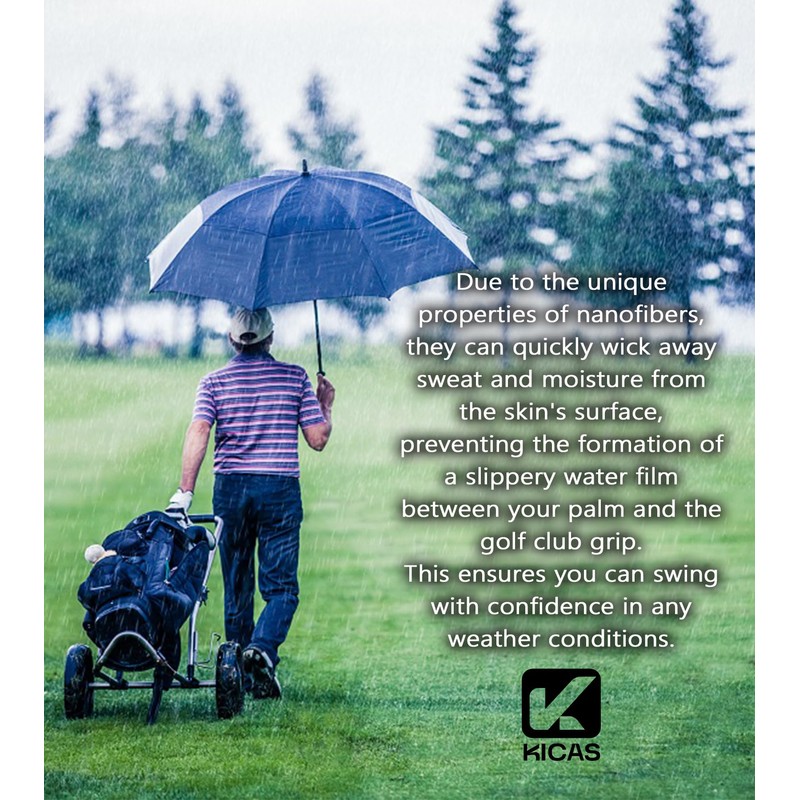 KICAS Nano Materials Golf Gloves, 2-Pack, Breathable and Washable, for