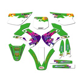 2001-2013 KX 100 Throwback Green Senge Graphics Complete Kit Compatible with Kawasaki