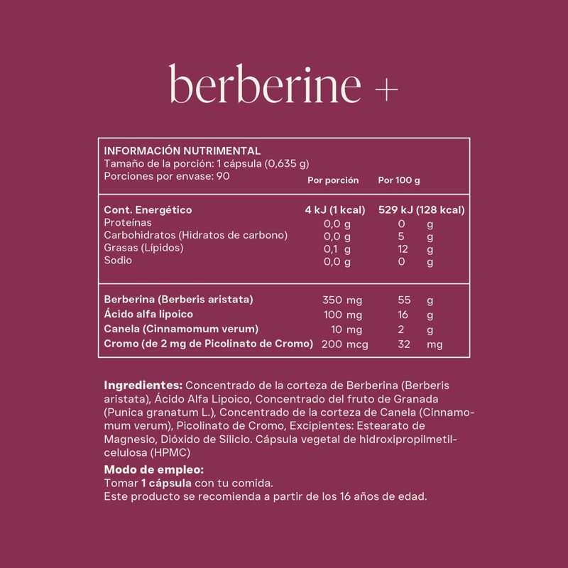 RESET | Berberine + Berberina, Ácido Alfa Lipoico, Cromo y