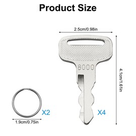 AYWFEY 4 Pack Ignition Keys, Golf Cart Keys Replacement Compatible with Yamaha G14, G16, G19, G20, G21, G22 Drive Gas and Electric Golf Carts, Replace OEM JU2-H2511-00, 8000